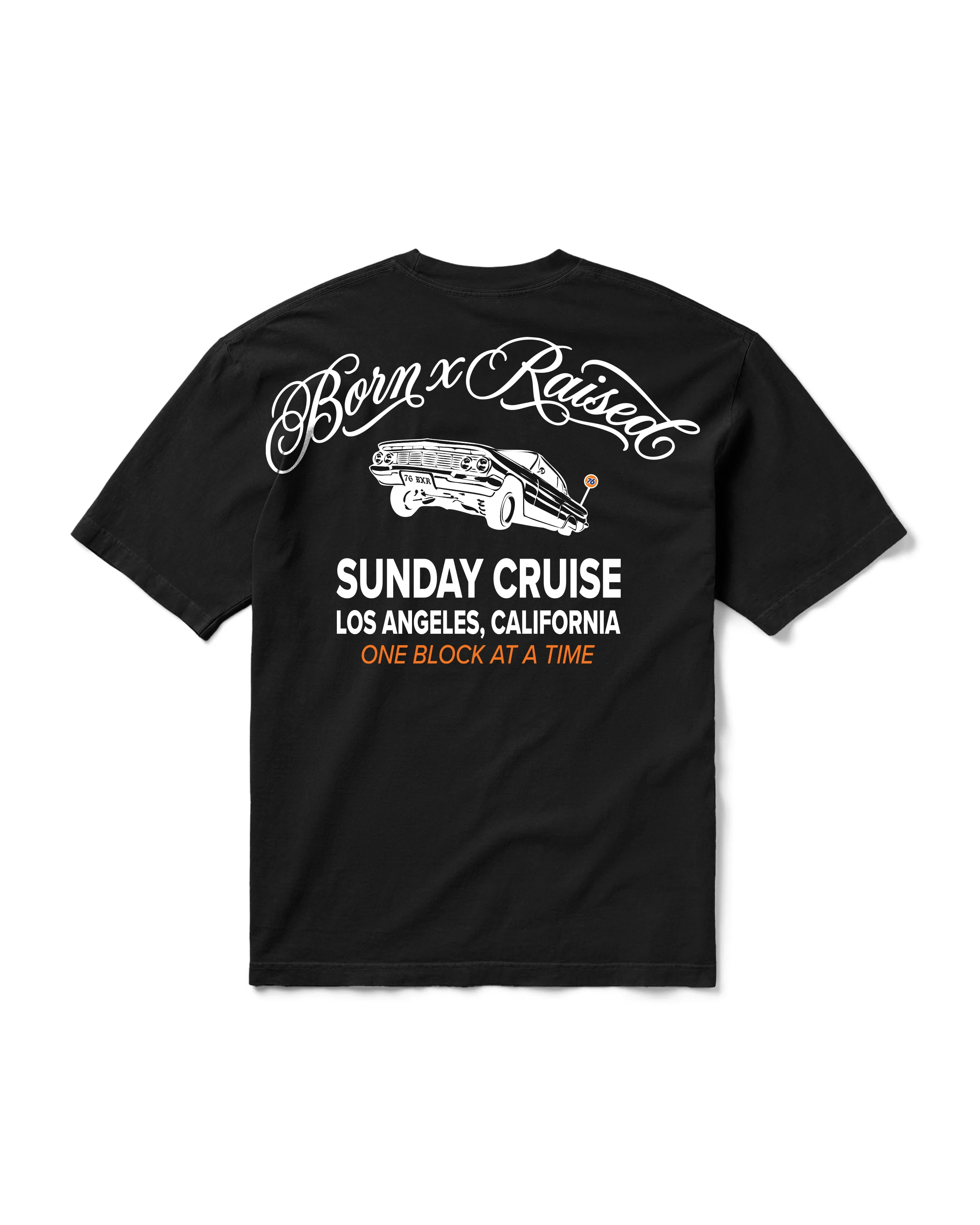BORN X RAISED + 76 SUNDAY CRUISE TEE: BLACK