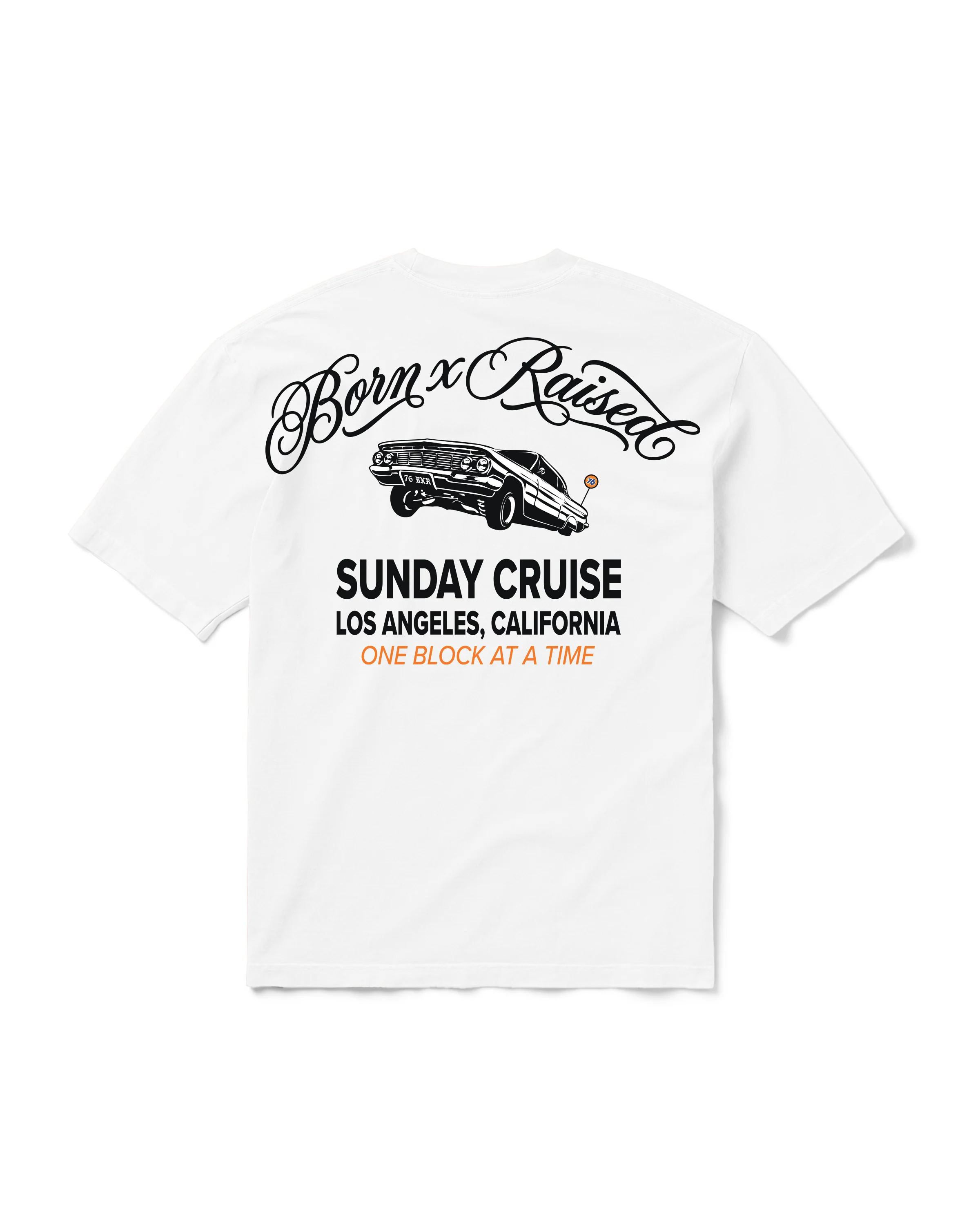 BORN X RAISED + 76 SUNDAY CRUISE TEE: WHITE