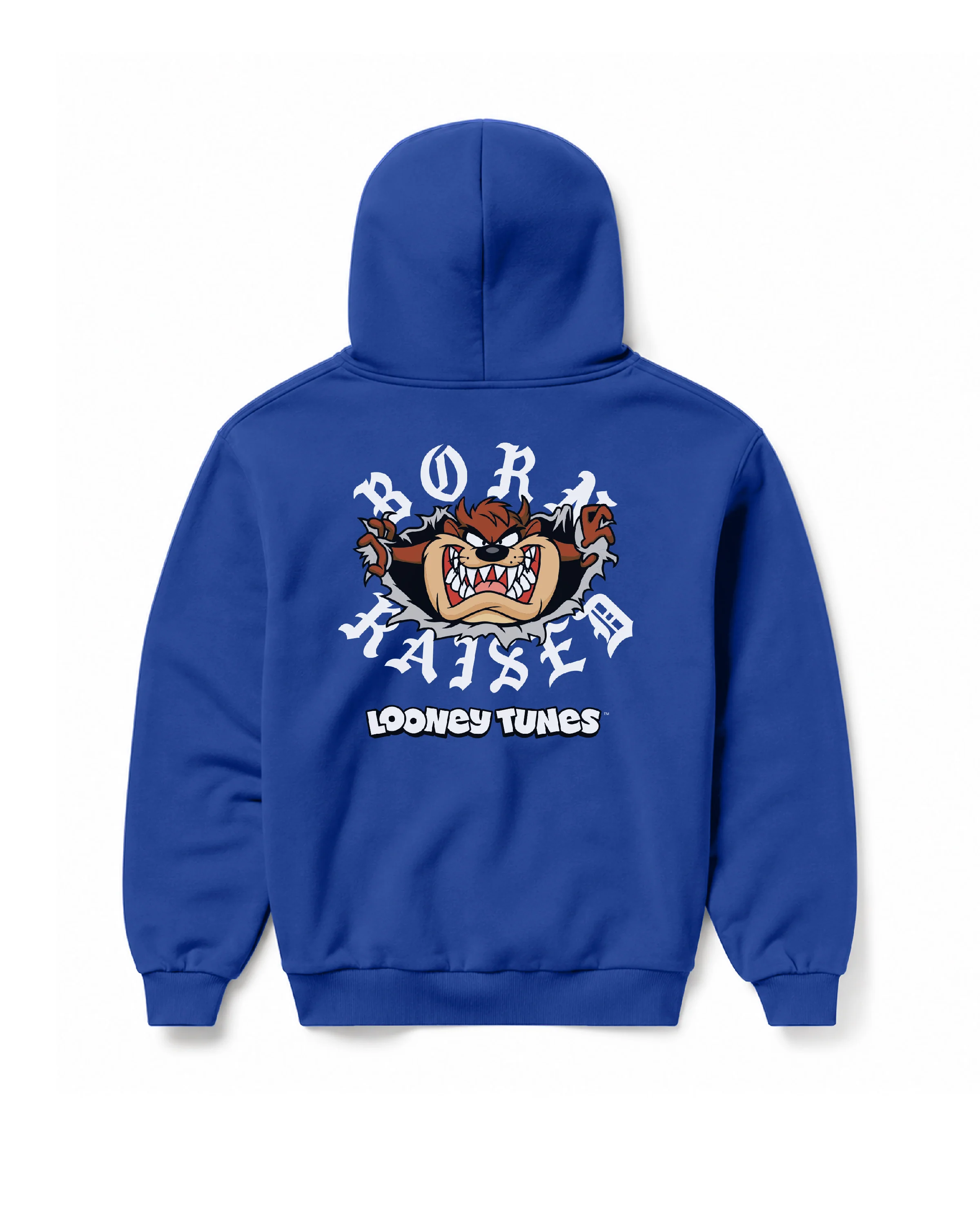 BORN X RAISED + LOONEY TUNES TAZ ROCKER HOODIE: ROYAL BLUE