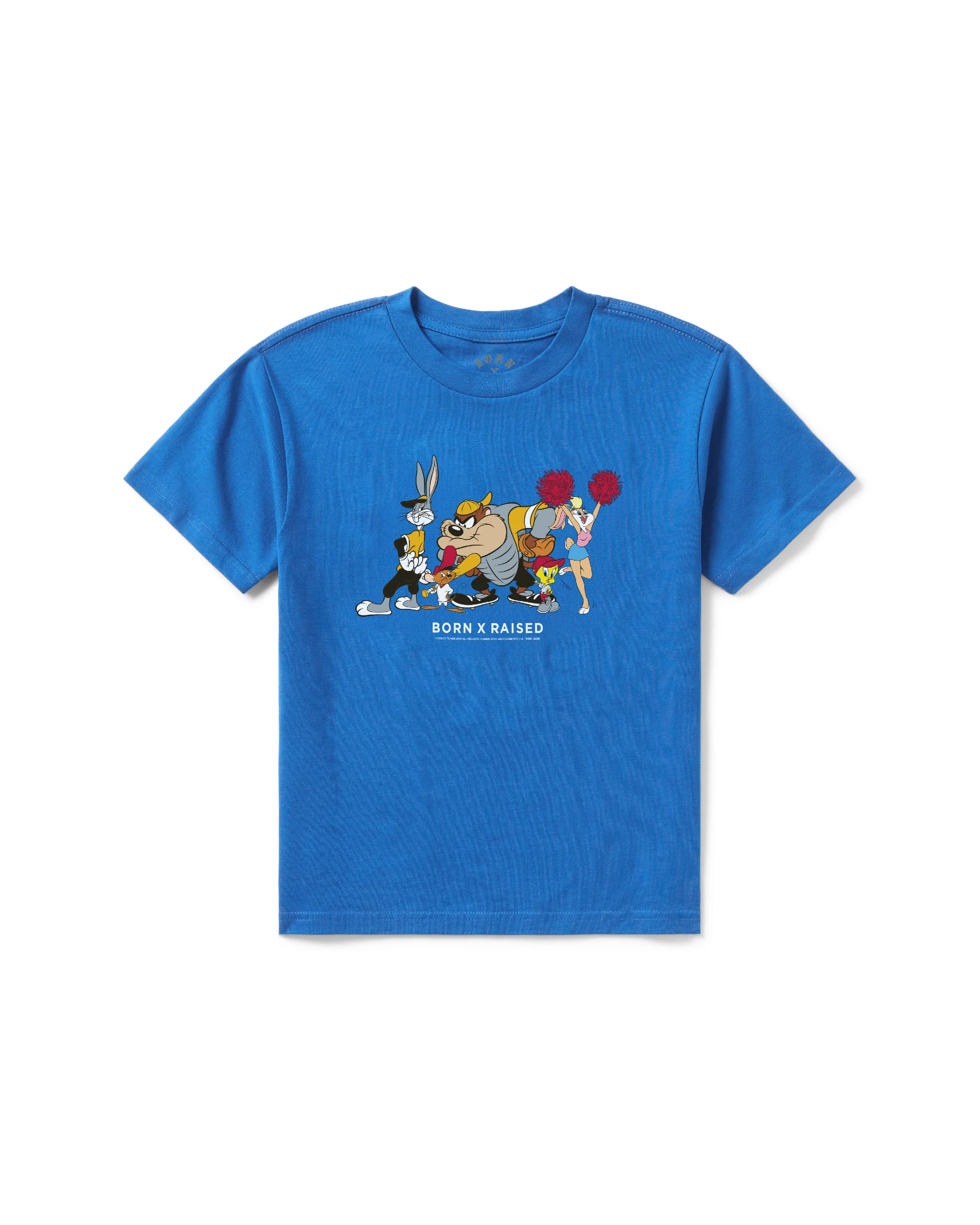 BORN X RAISED + LOONEY TUNES YOUTH HOMETEAM TEE: ROYAL BLUE