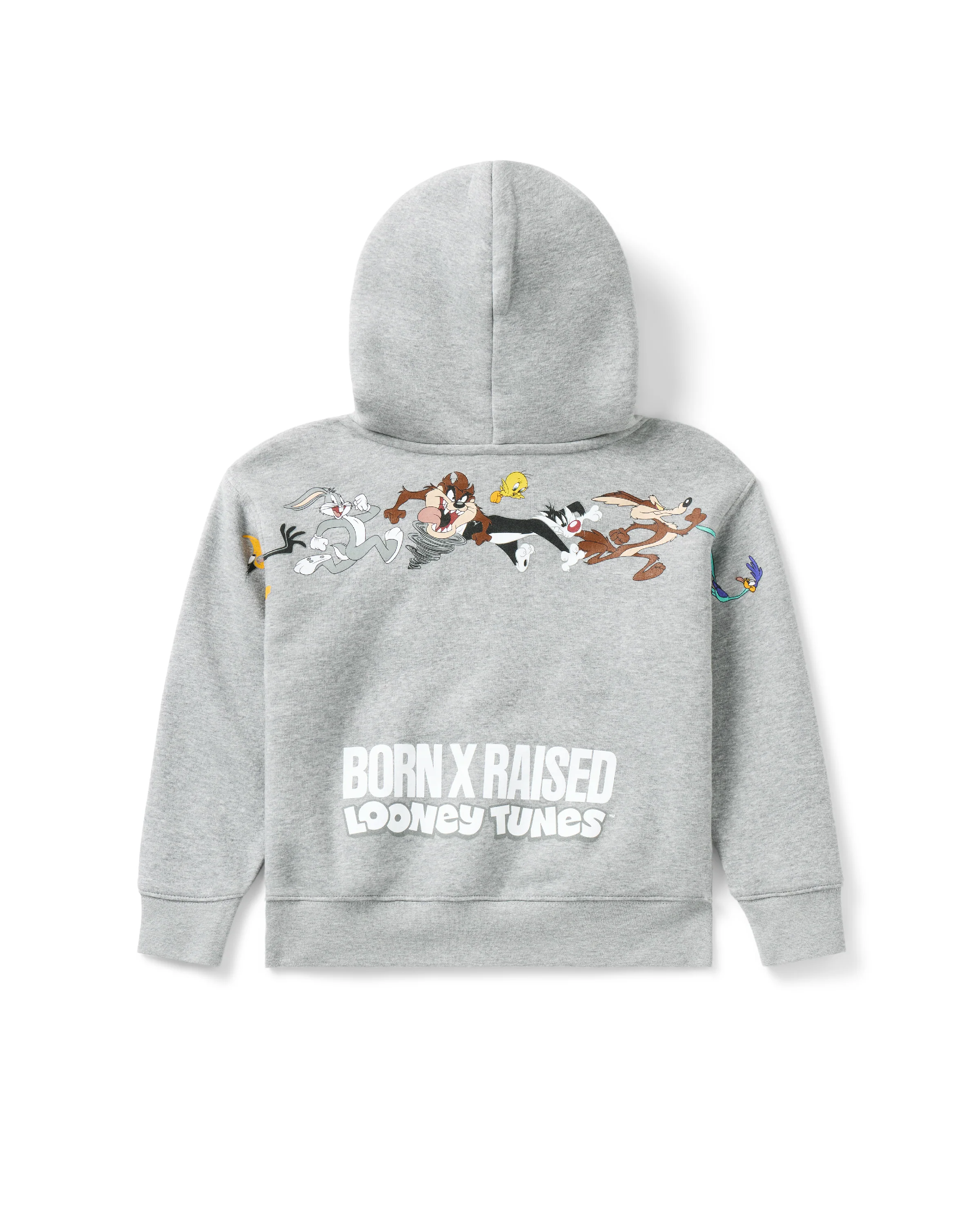 BORN X RAISED + LOONEY TUNES YOUTH LINE UP HOODIE: HEATHER GREY