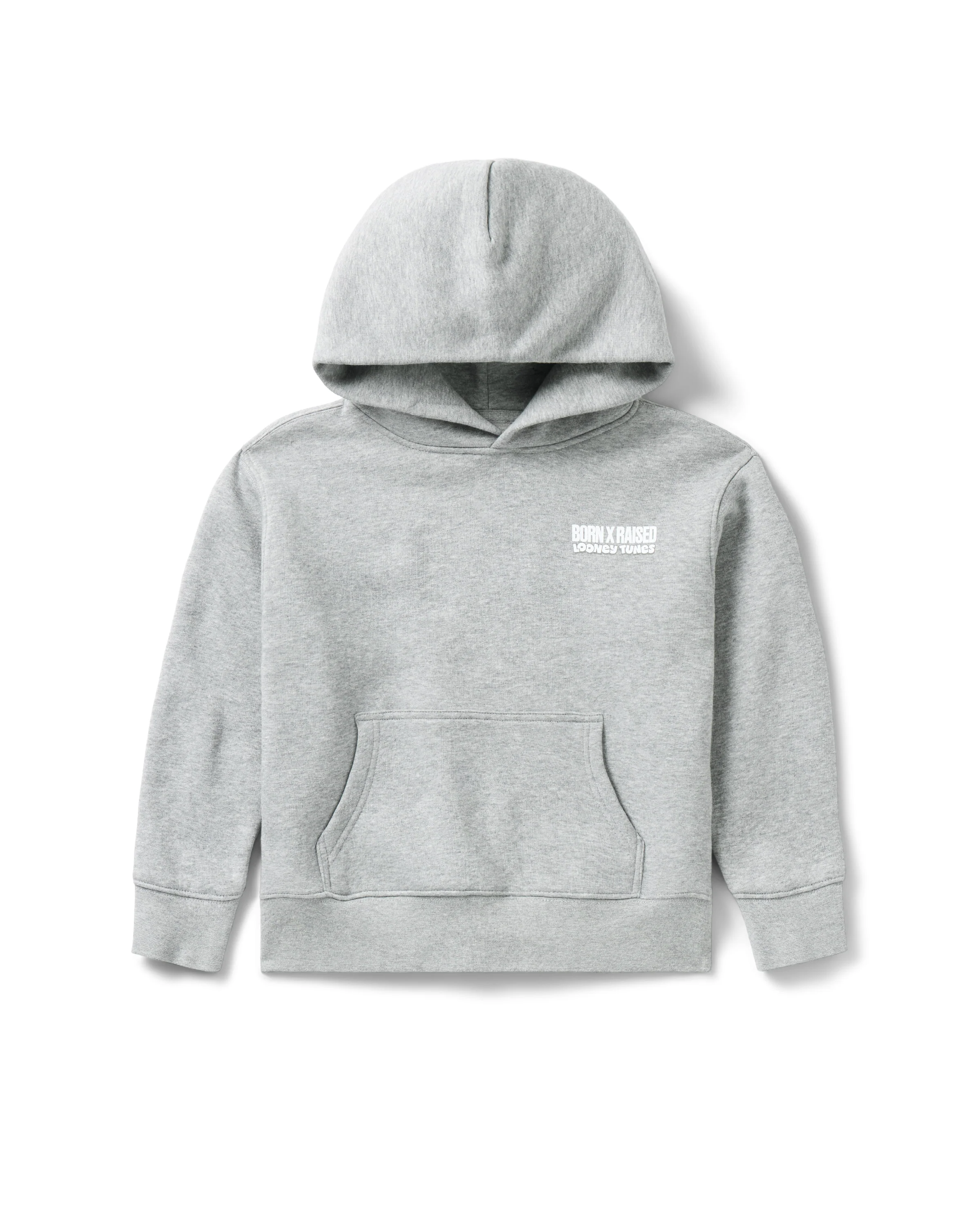 BORN X RAISED + LOONEY TUNES YOUTH LINE UP HOODIE: HEATHER GREY - Image 2