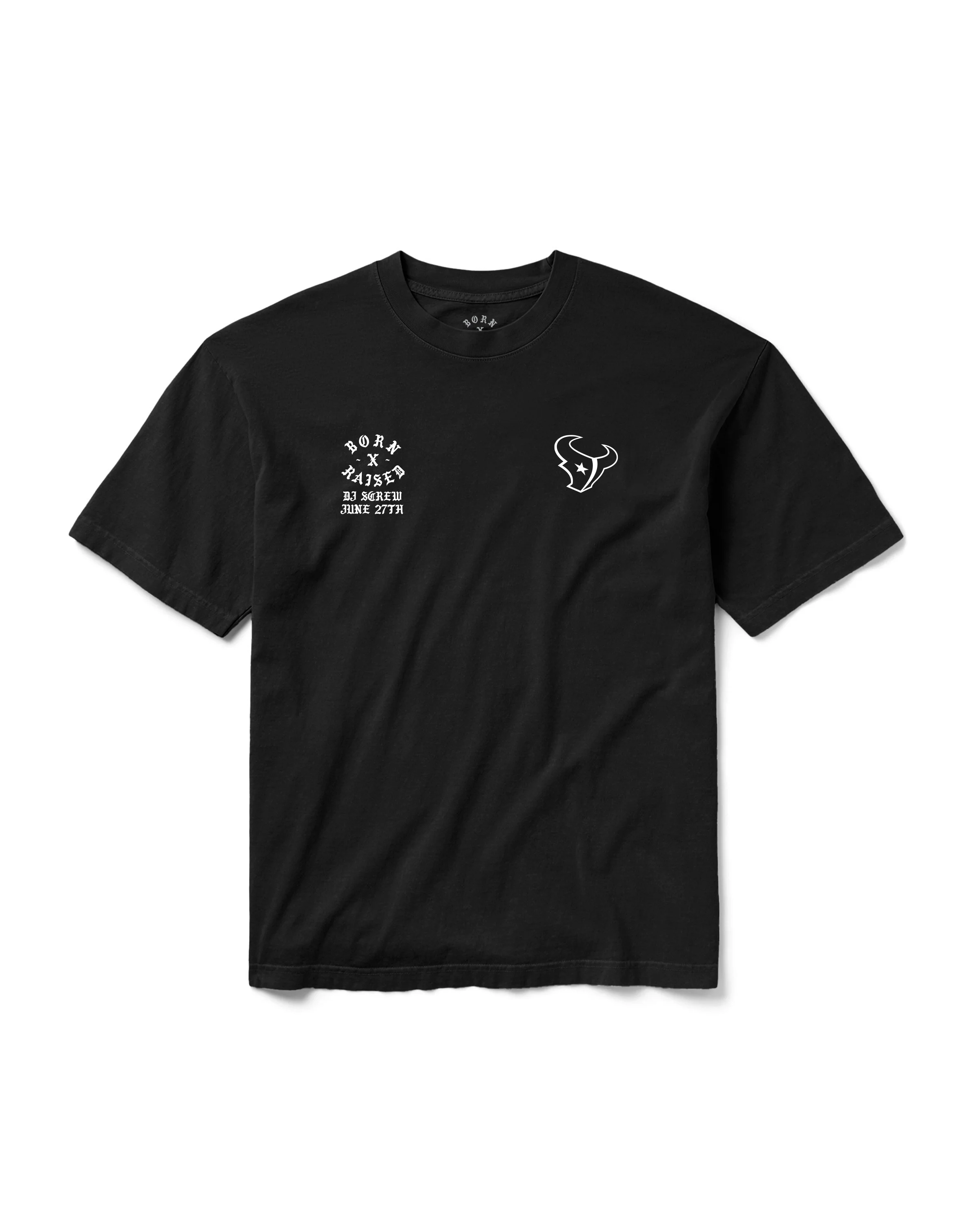 BORN X RAISED + TEXANS + DJ SCREW MEMORIAL TEE: BLACK - Image 2