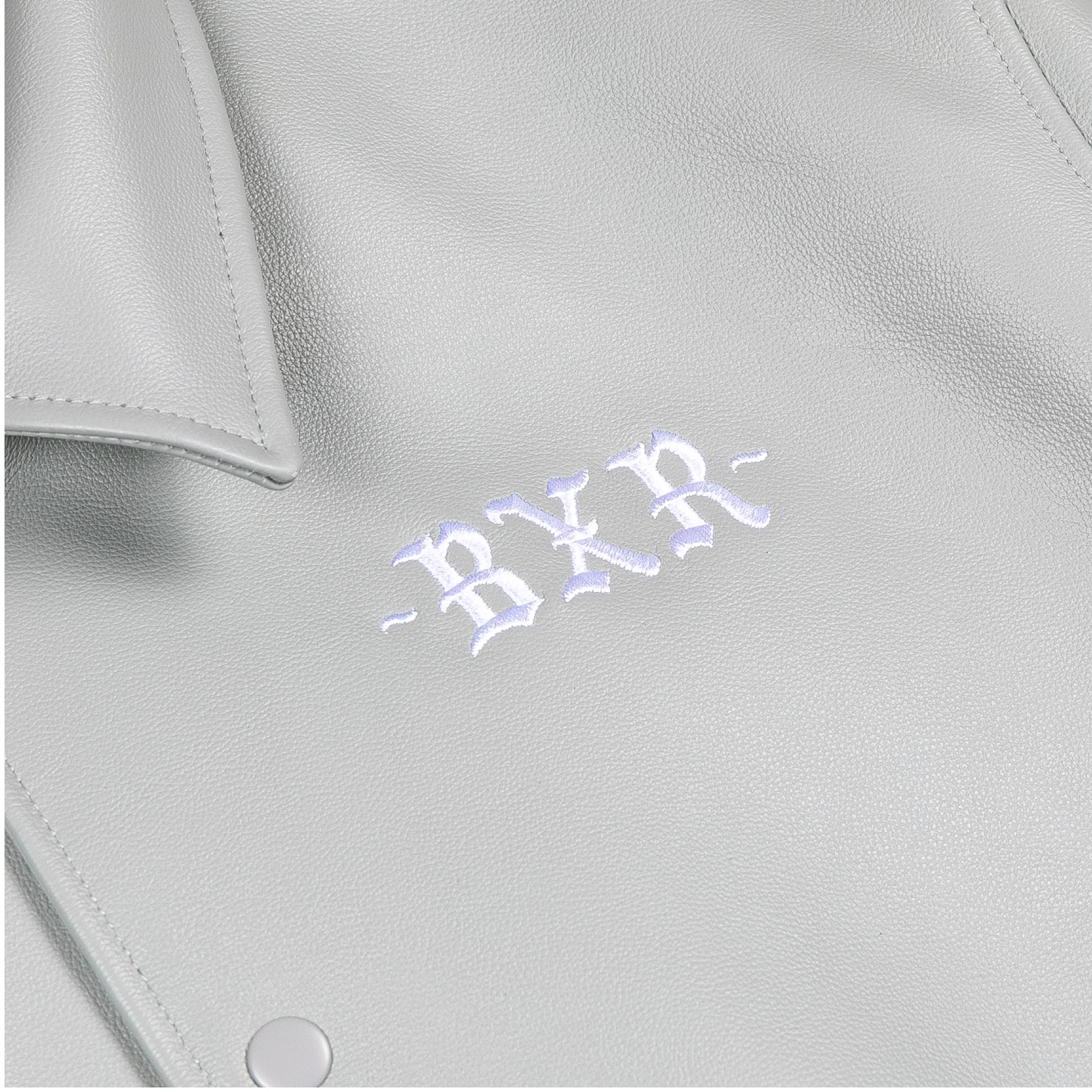 BXR ARCH LEATHER JACKET: GREY - Image 4