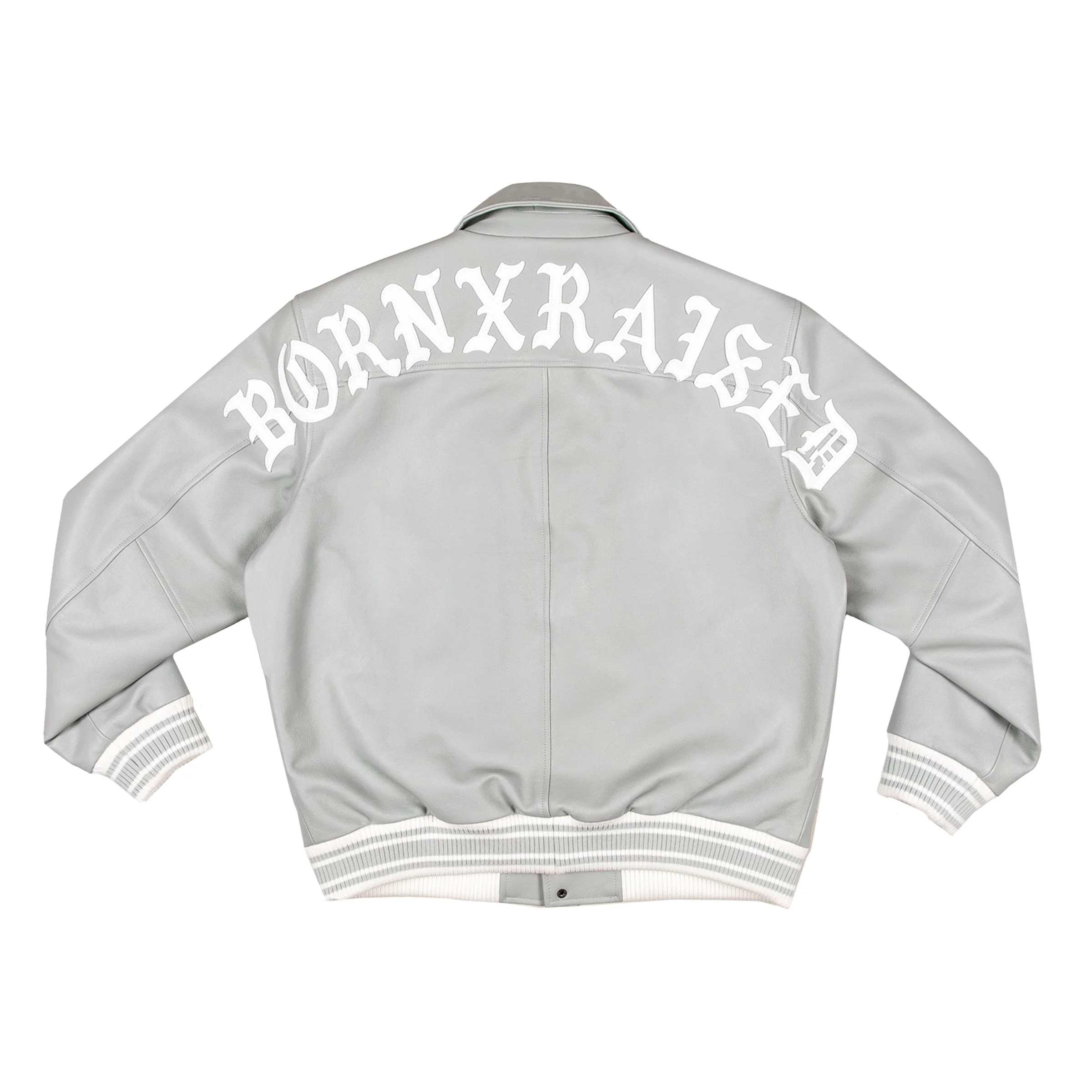 BXR ARCH LEATHER JACKET: GREY - Image 7