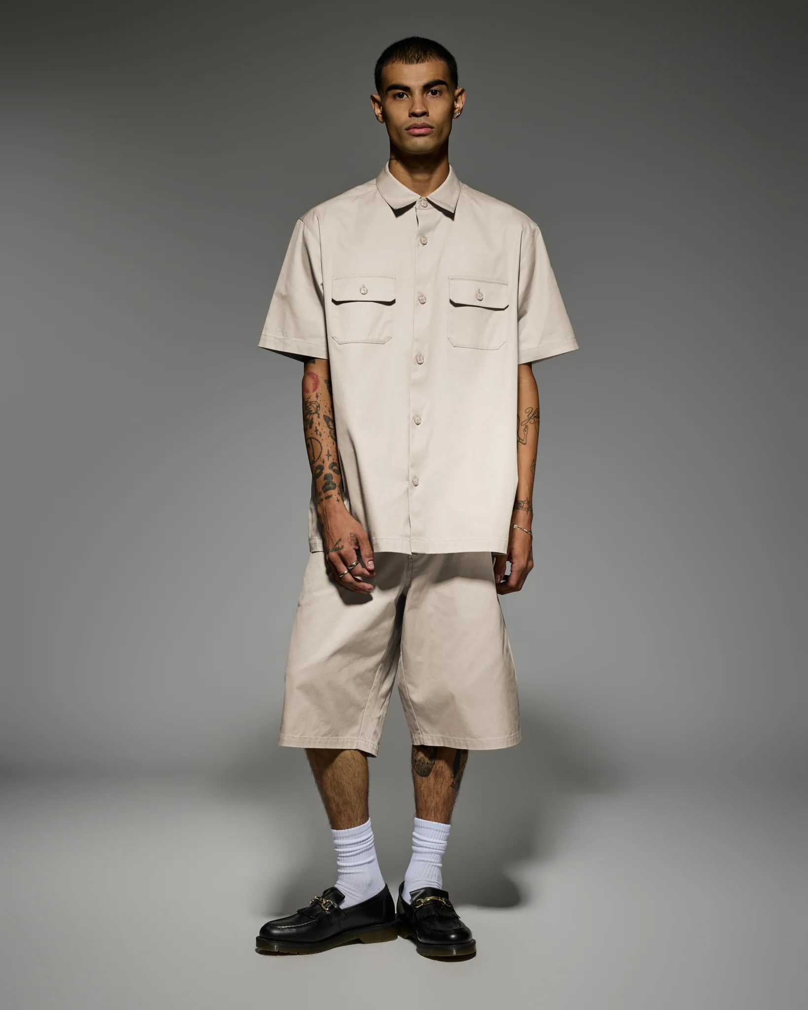 BXR ARCH WORK SHIRT: CREAM - Image 4