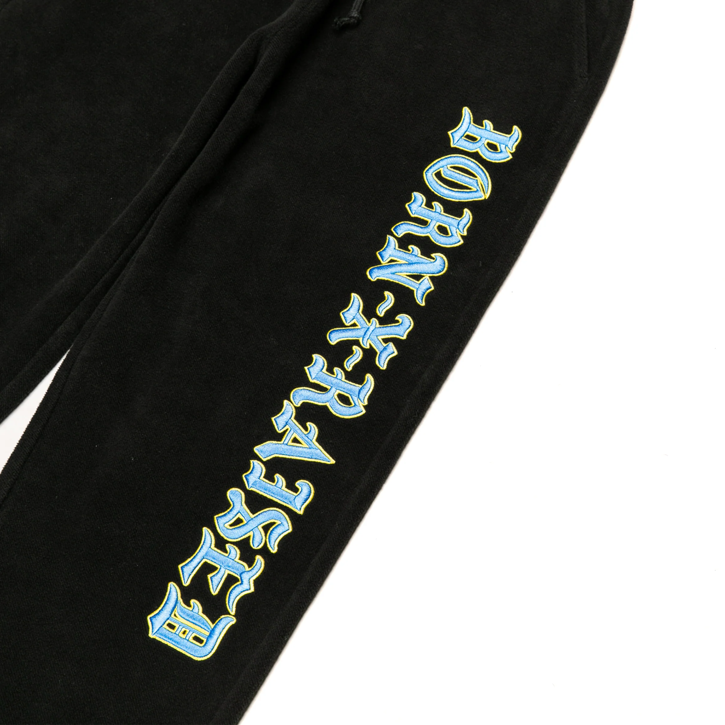 BXR EMBROIDERED INSIDE OUT SWEATPANTS: BLACK - Image 3