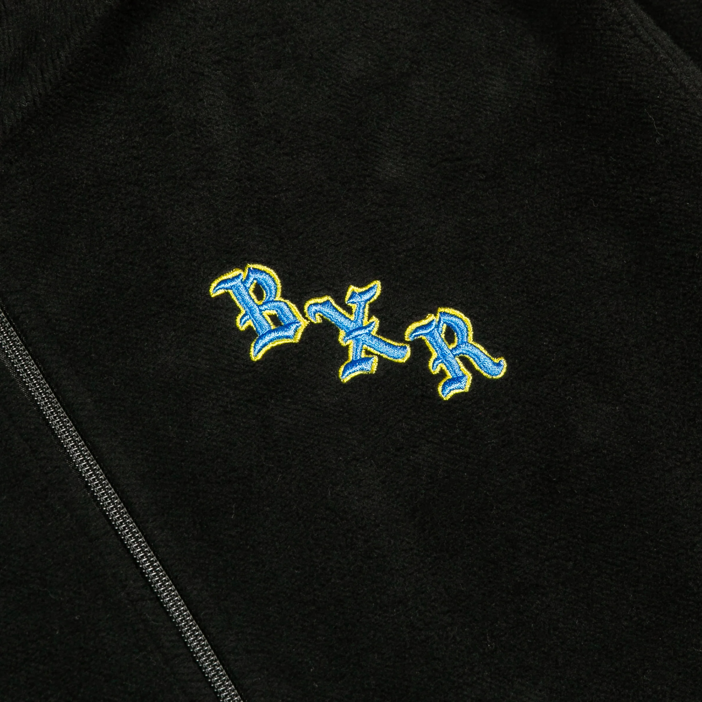 BXR EMBROIDERED INSIDE OUT ZIP-UP HOODIE: BLACK - Image 4