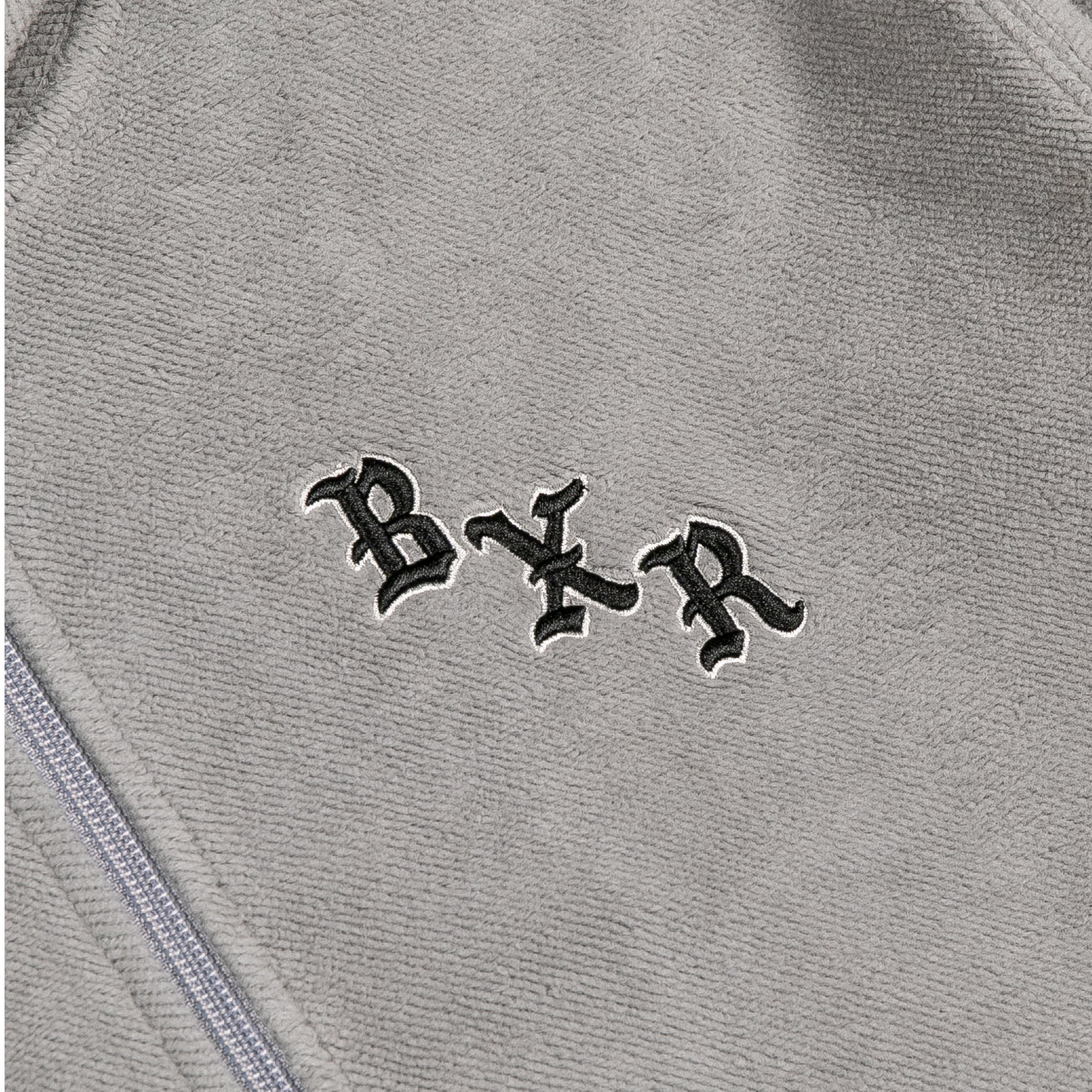 BXR EMBROIDERED INSIDE OUT ZIP-UP HOODIE: GREY - Image 4