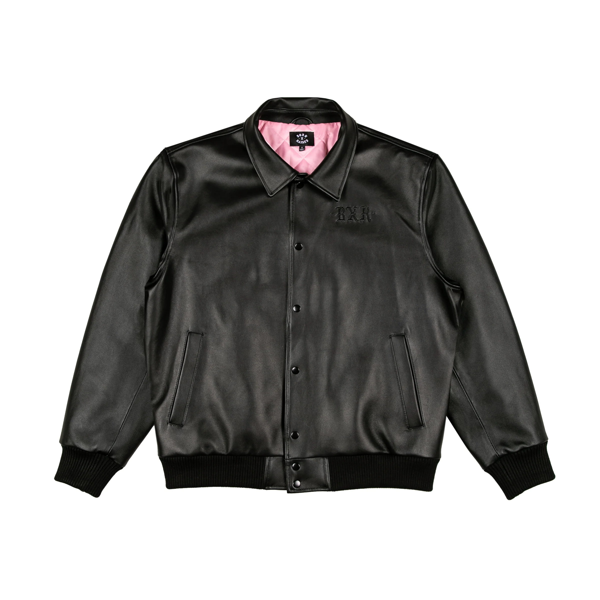 BXR TONAL ARCH LEATHER JACKET: BLACK
