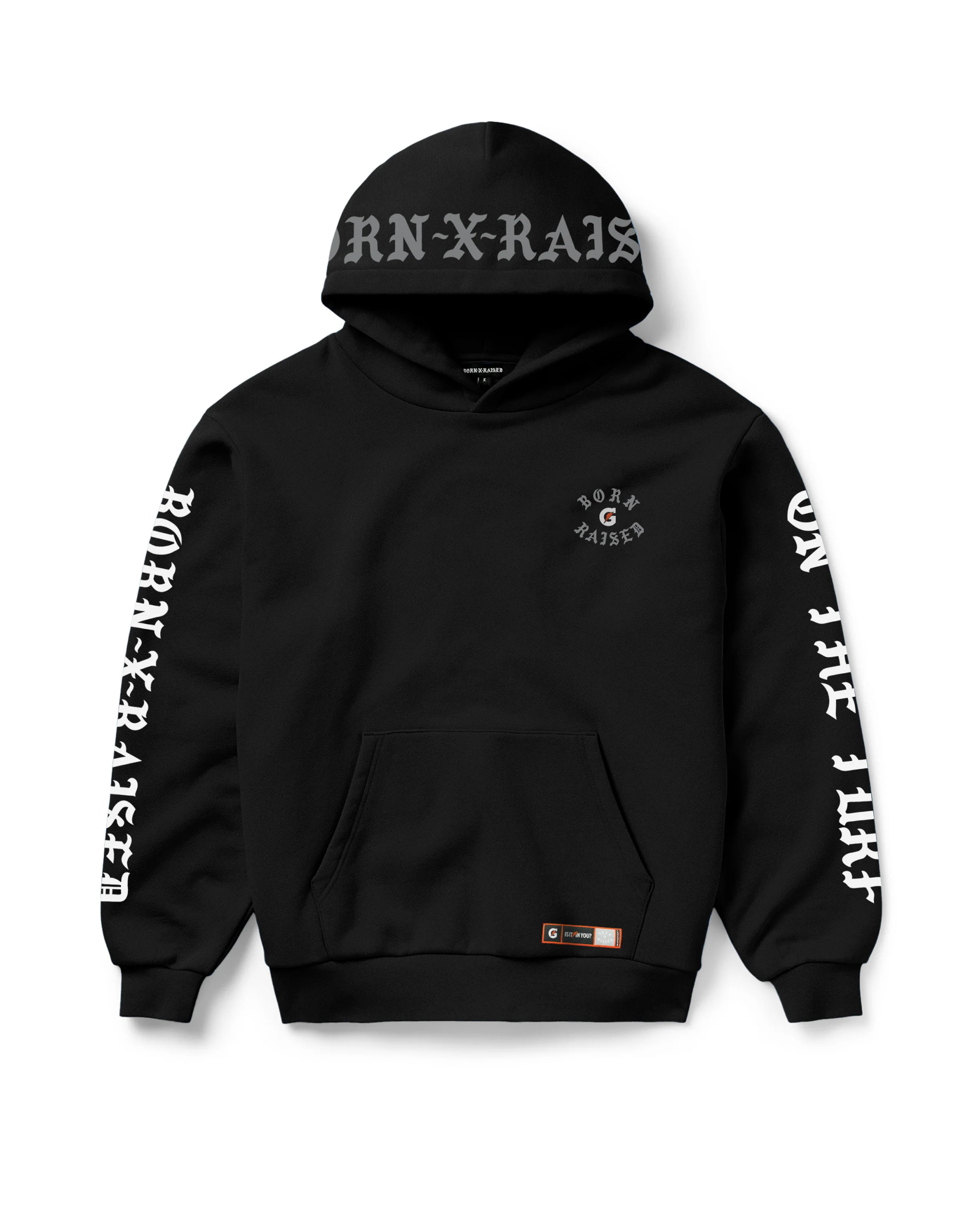 BORN X RAISED + GATORADE ROCKER HOODIE: BLACK - Image 2