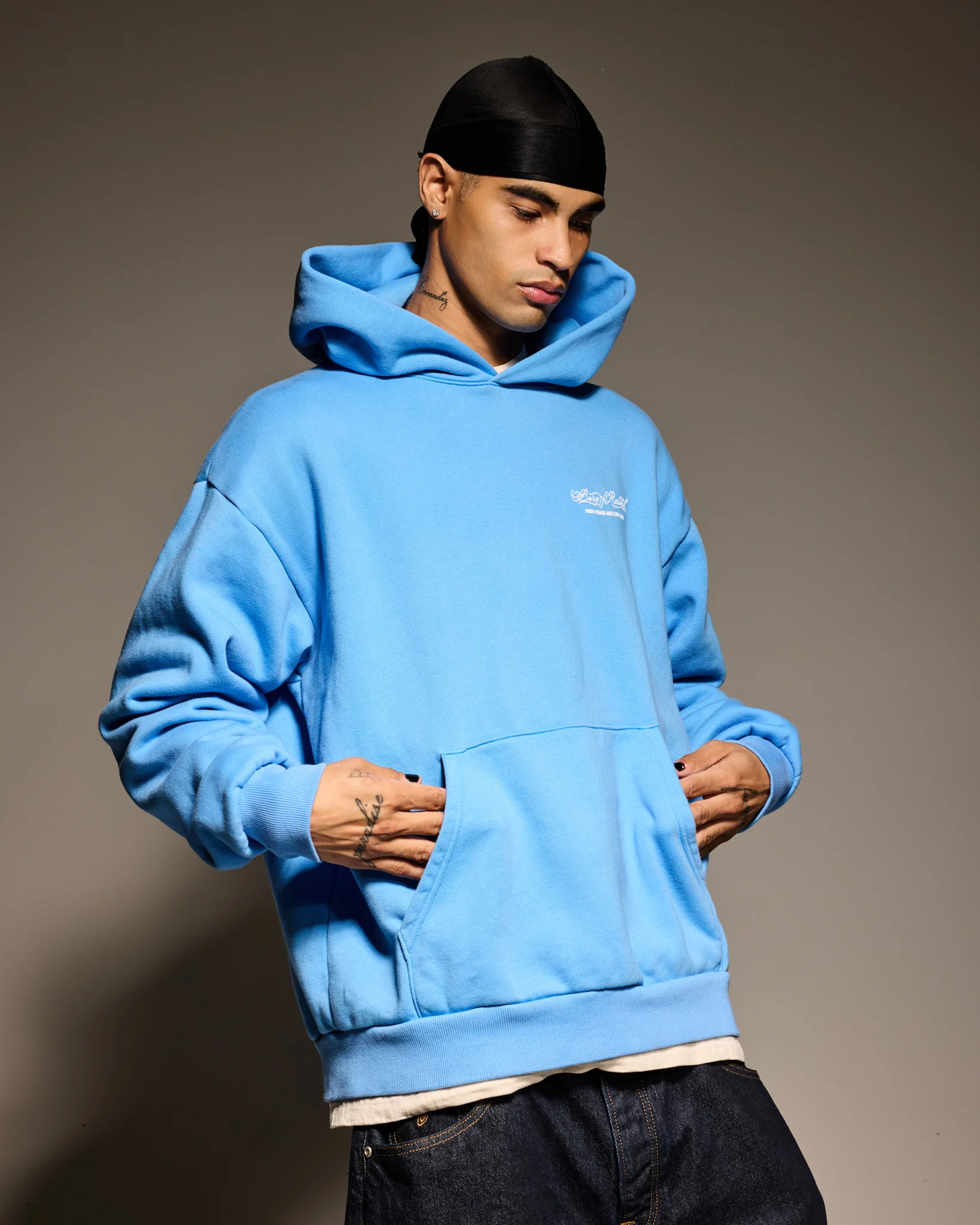 HIGH HIGHS & LOW LOWS HOODIE: SLATE BLUE - Image 4