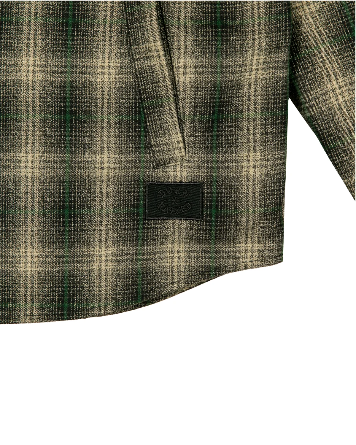OVERSIZED FLANNEL SHIRT JACKET: GREEN / BLACK - Image 6