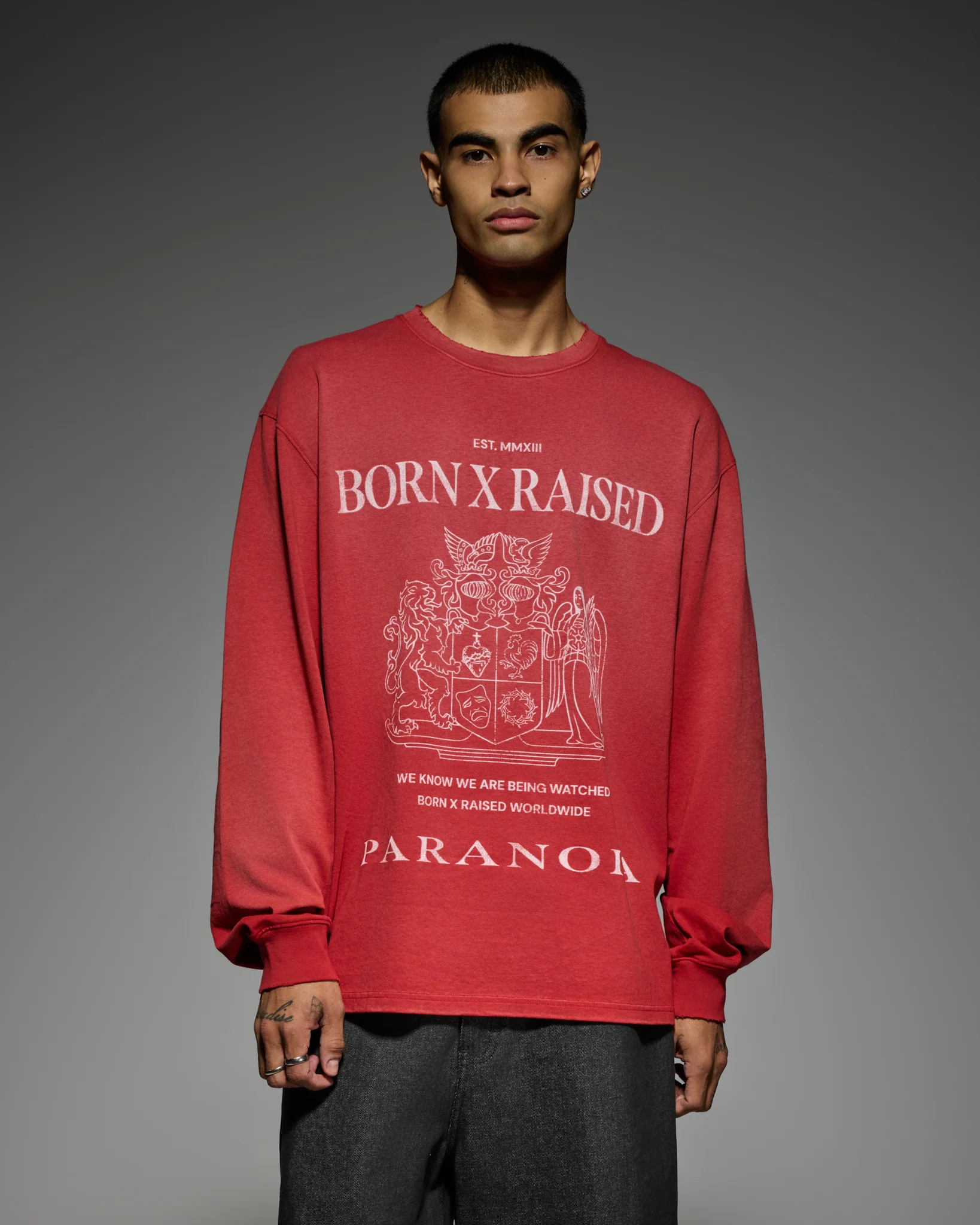 PARANOIA CREST LONGSLEEVE: VINTAGE CARDINAL - Image 5