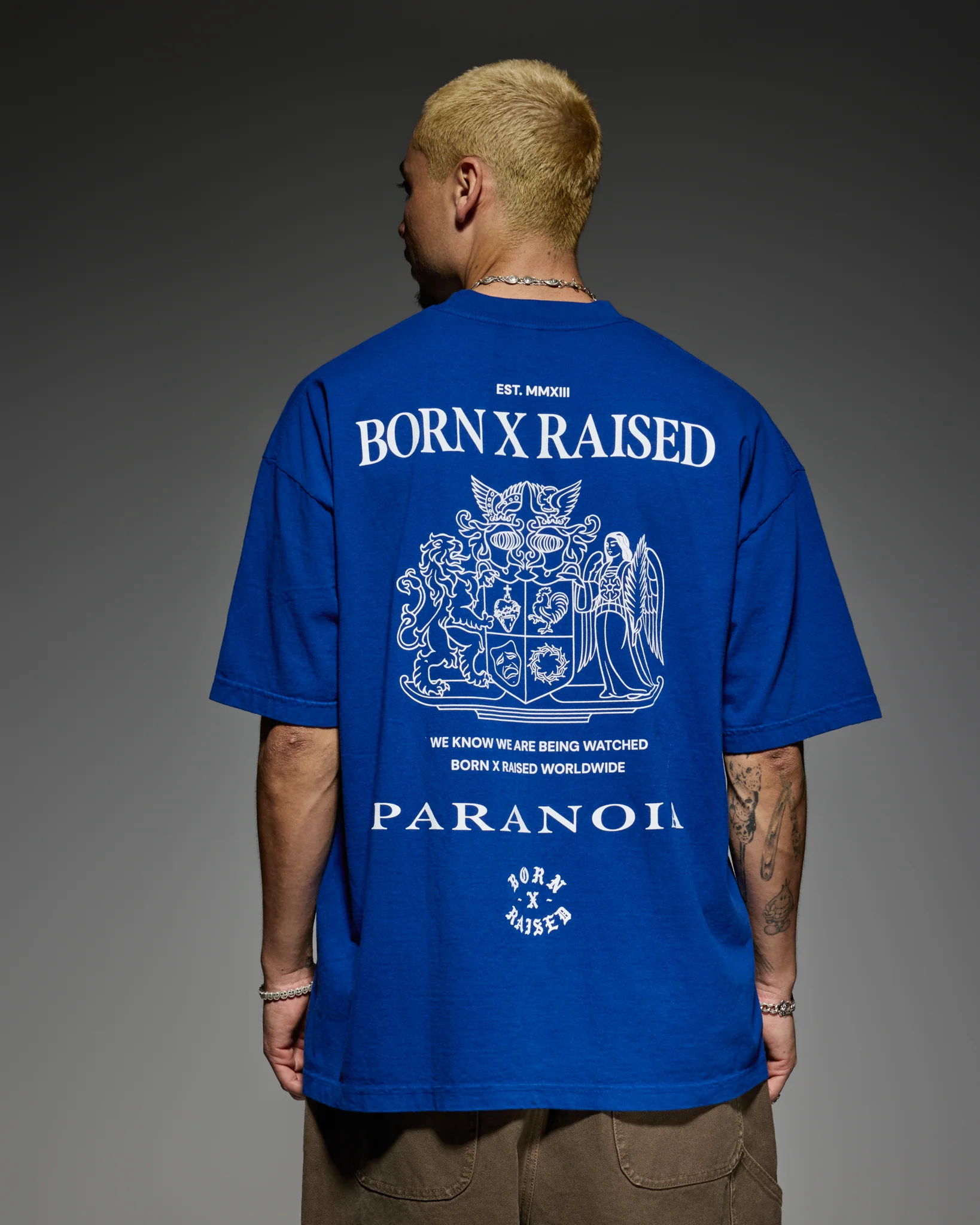 PARANOIA CREST TEE: BLUE - Image 5