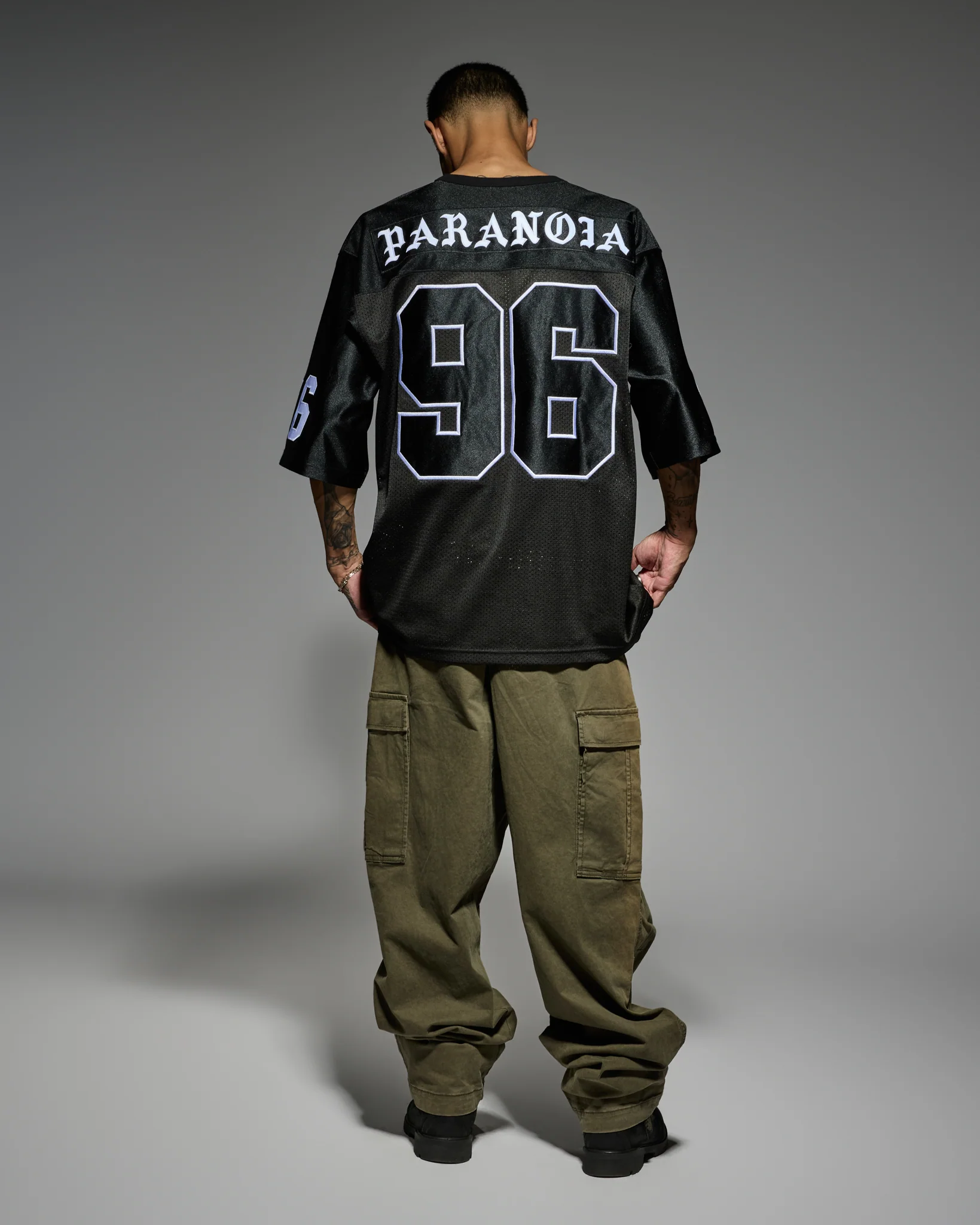 PARANOIA FOOTBALL JERSEY: BLACK - Image 6