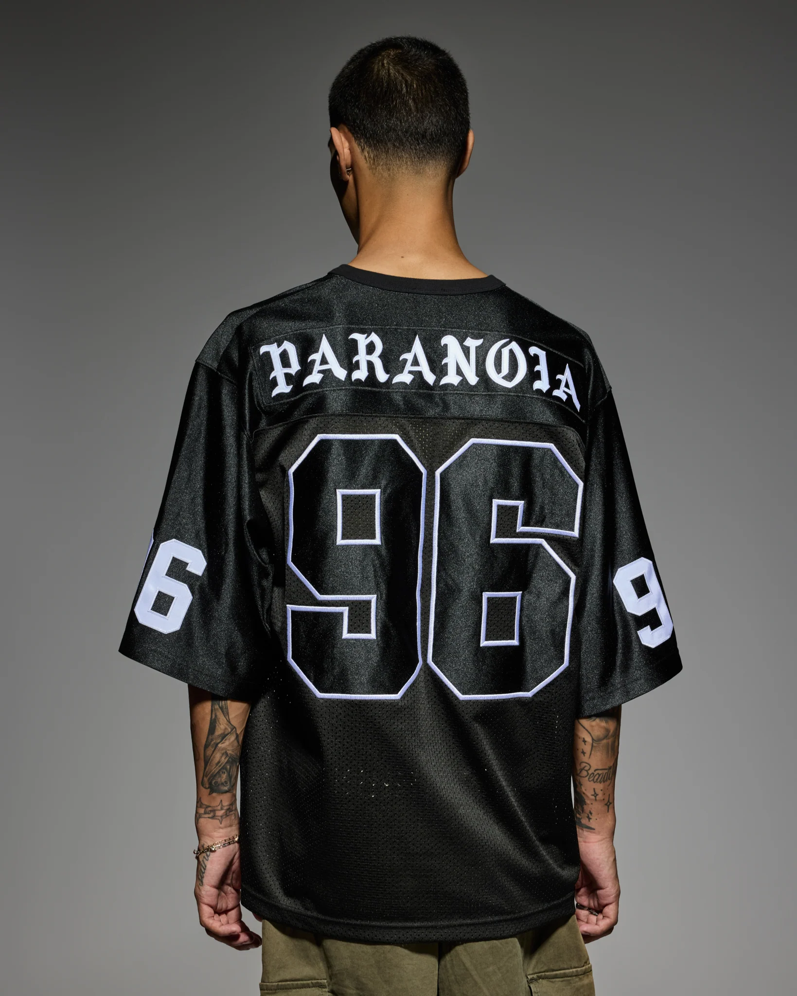 PARANOIA FOOTBALL JERSEY: BLACK - Image 7