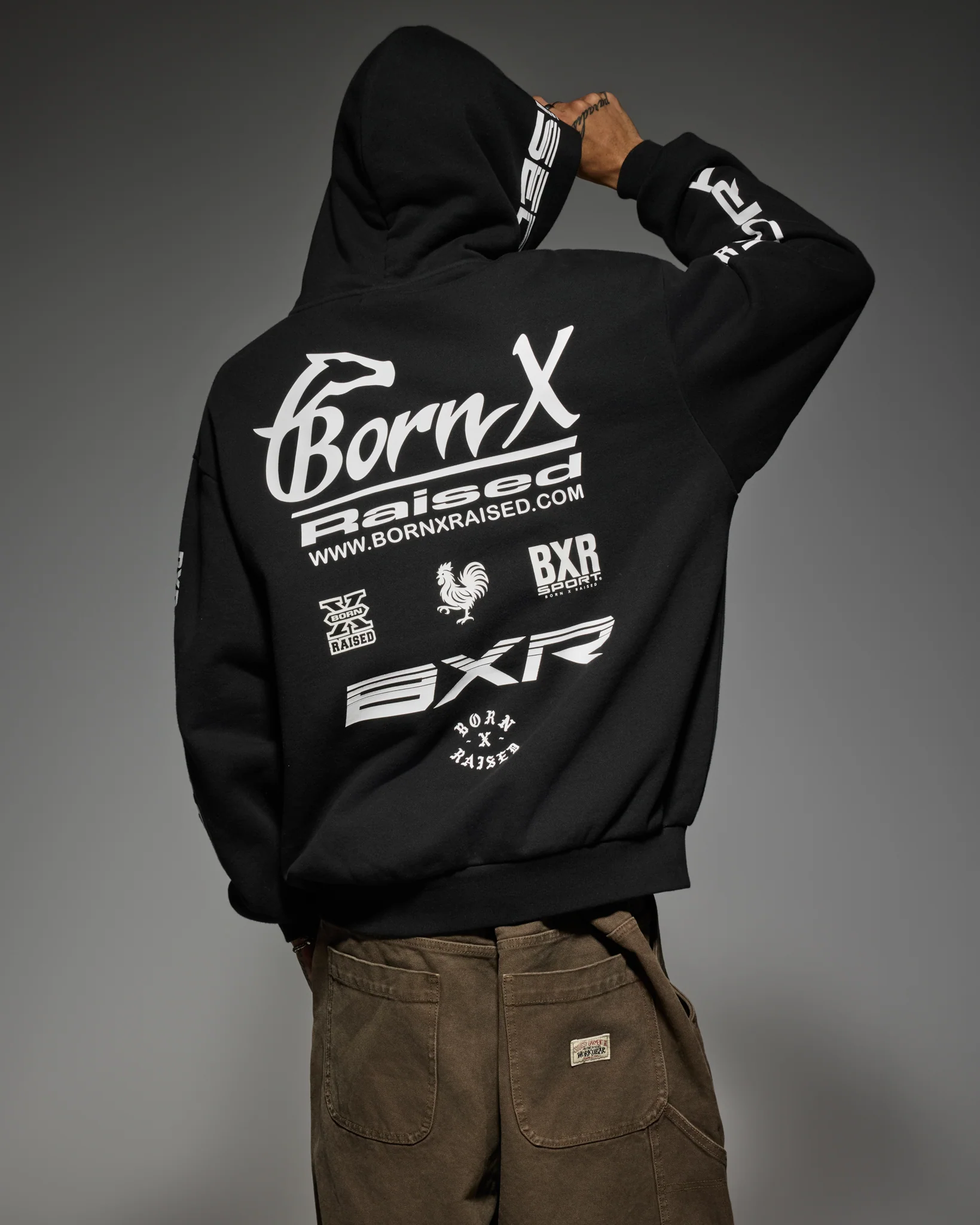 PARLAY ZIP-UP HOODIE: BLACK - Image 5