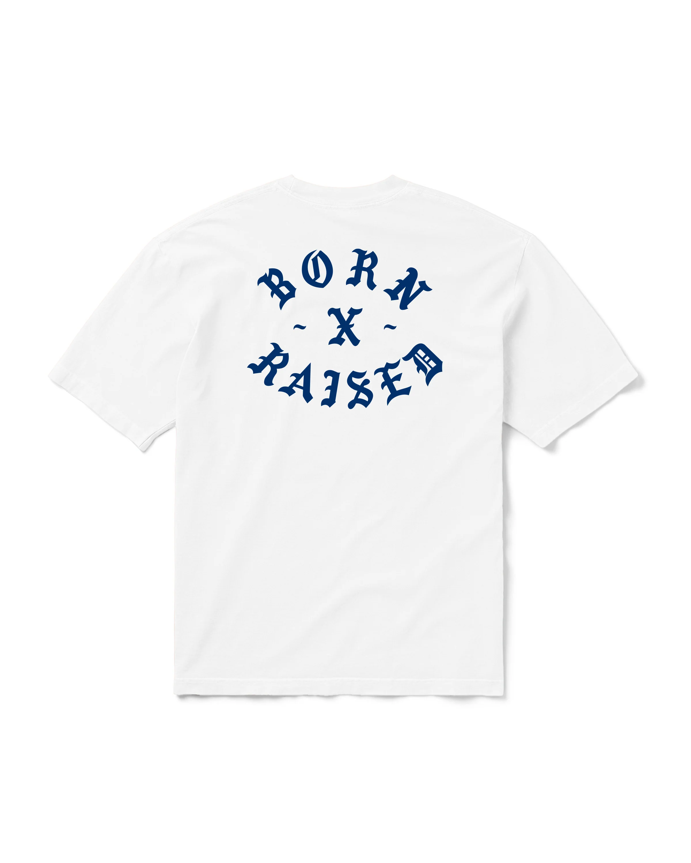 ROCKER TEE: WHITE / BLUE
