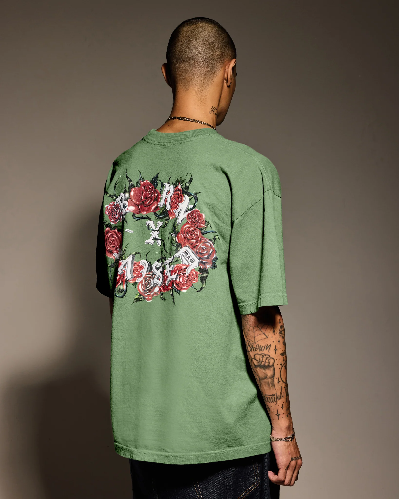 ROSES ROCKER TEE: SAGE - Image 4