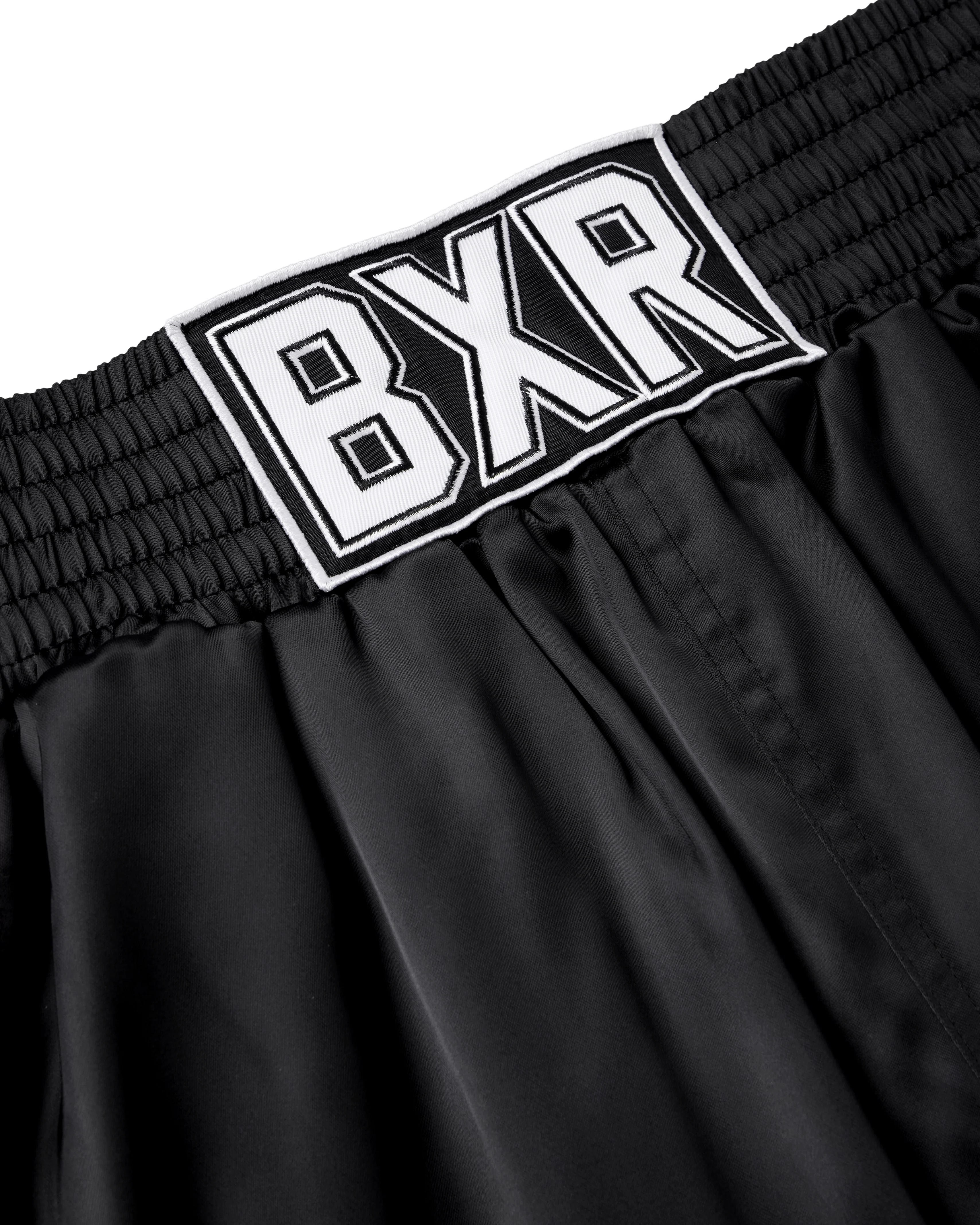 SATIN BOXING TRUNKS : BLACK - Image 3