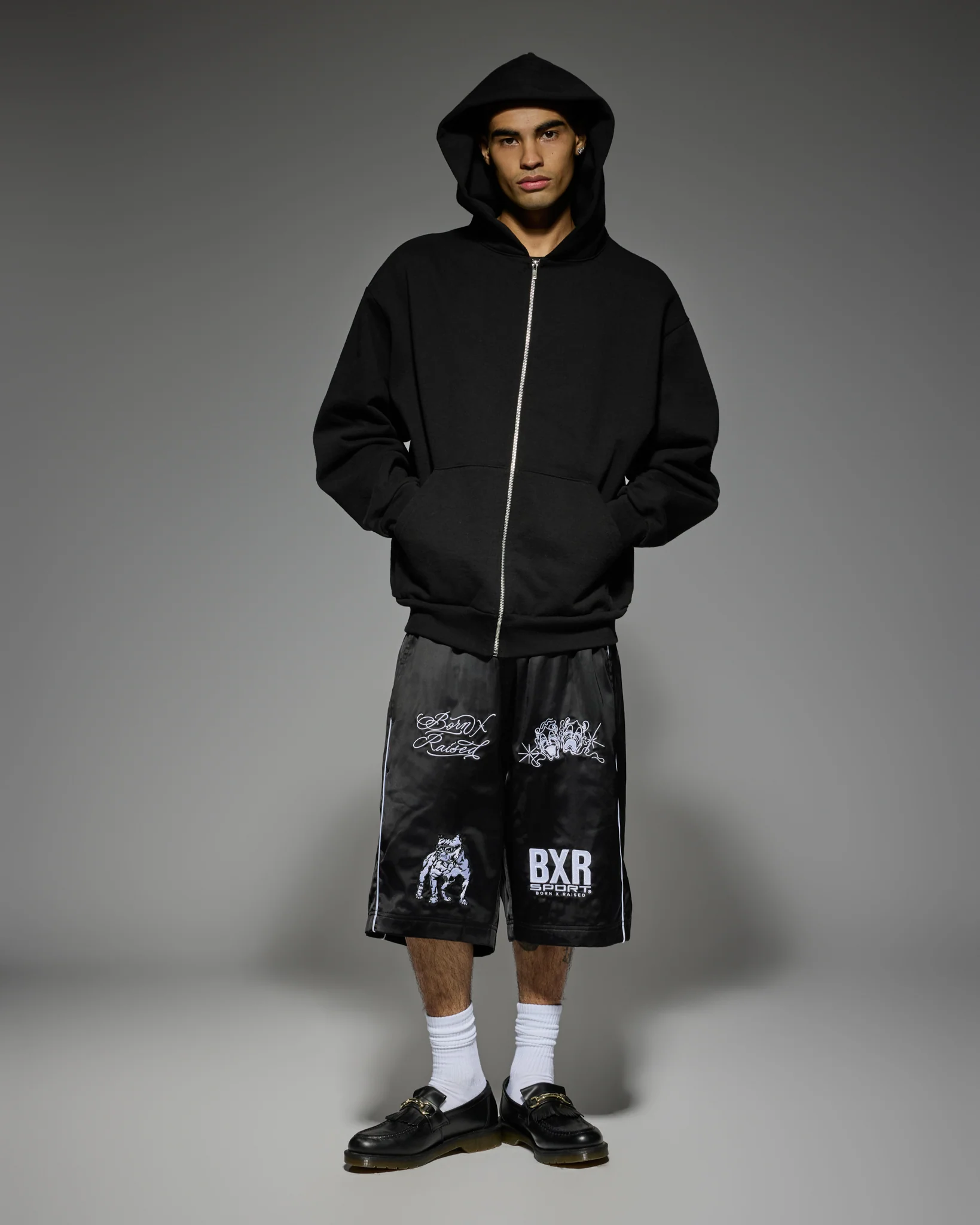 SATIN BOXING TRUNKS : BLACK - Image 5